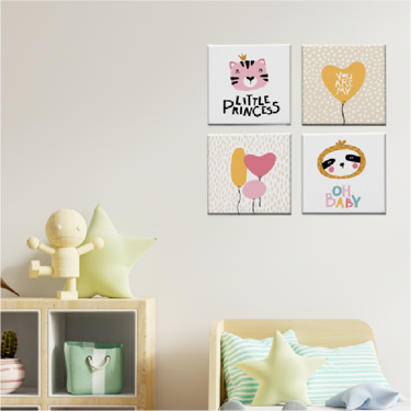 CANVAS PICTURES SET - LITTLE PRINCESS (4 PIECE)